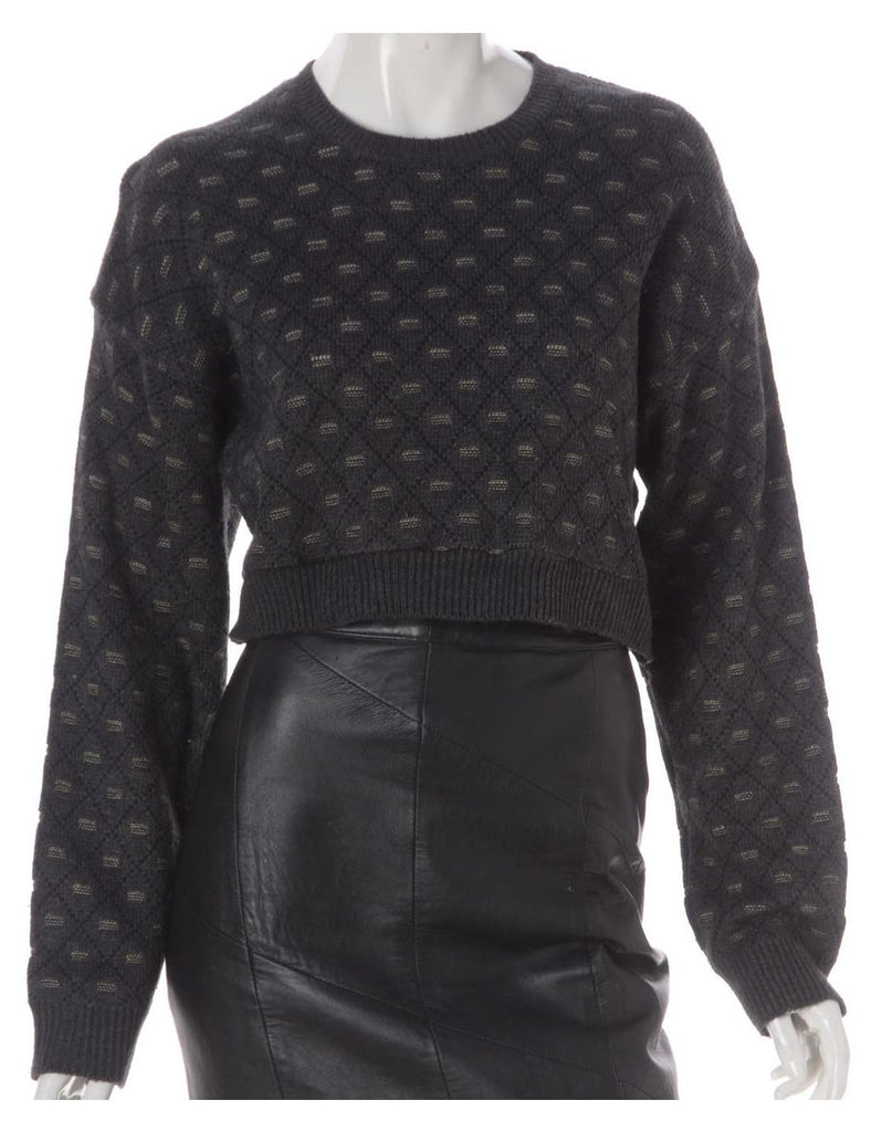 Beyond Retro Label Label Graphic Pattern Cropped Jumper