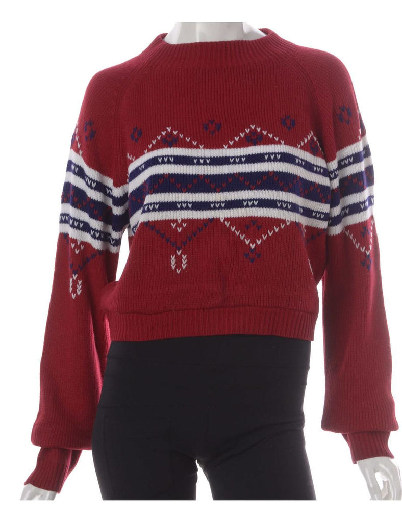 Beyond Retro Label Label Graphic Pattern Cropped Jumper