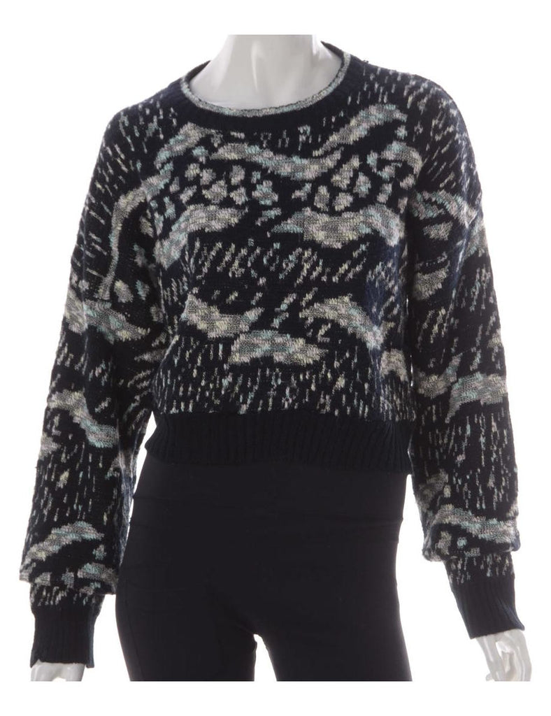 Beyond Retro Label Label Graphic Pattern Cropped Jumper