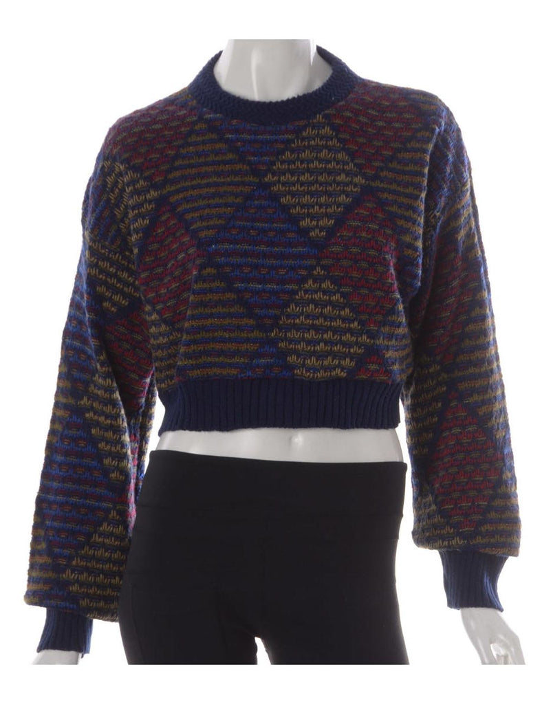 Beyond Retro Label Label Graphic Pattern Cropped Jumper