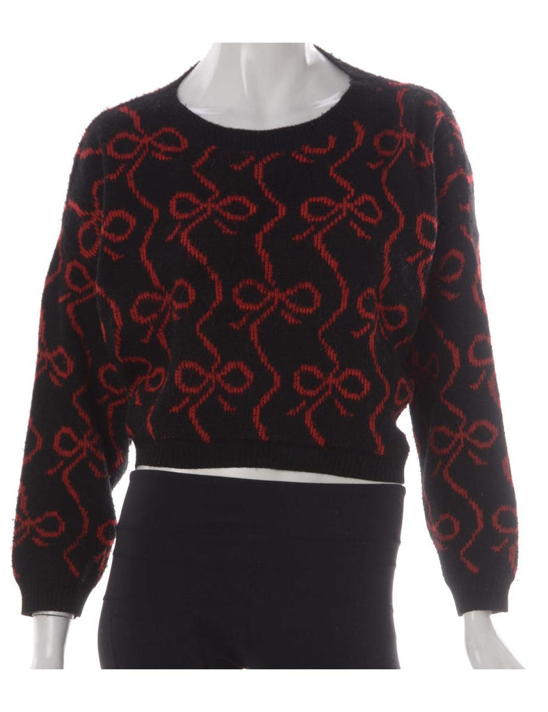 Beyond Retro Label Label Graphic Pattern Cropped Jumper