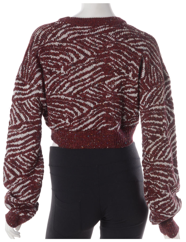 Beyond Retro Label Label Graphic Pattern Cropped Jumper