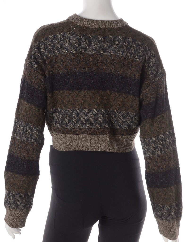 Beyond Retro Label Label Graphic Pattern Cropped Jumper