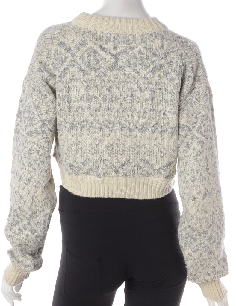 Beyond Retro Label Label Graphic Pattern Cropped Jumper