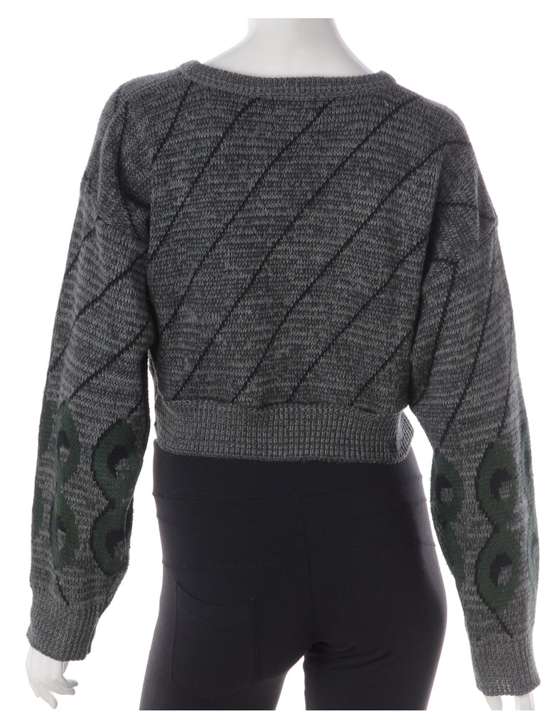 Beyond Retro Label Label Graphic Pattern Cropped Jumper