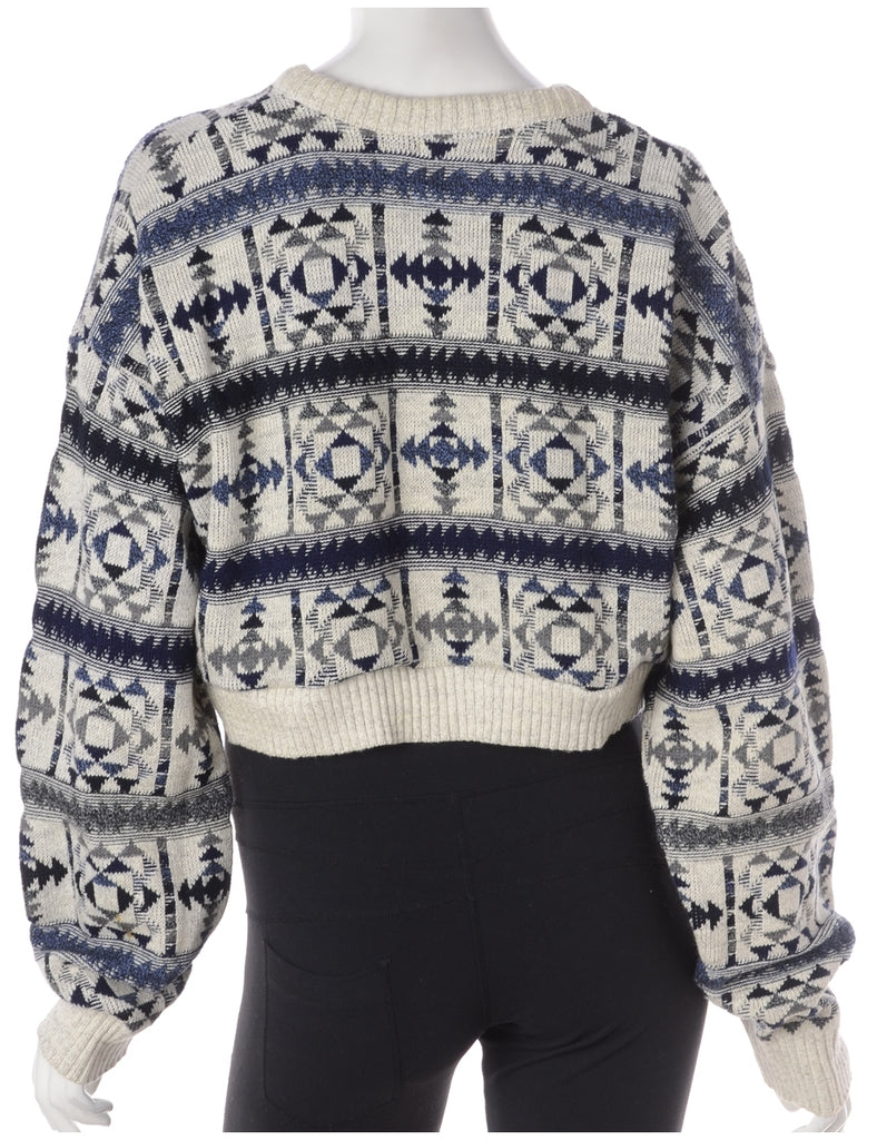 Beyond Retro Label Label Graphic Pattern Cropped Jumper