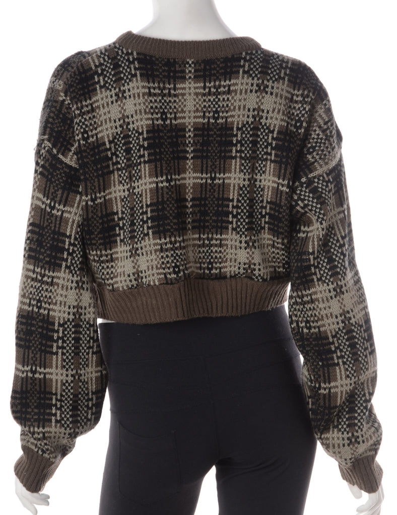 Beyond Retro Label Label Graphic Pattern Cropped Jumper