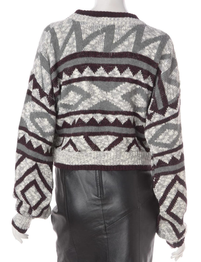 Beyond Retro Label Label Graphic Pattern Cropped Jumper