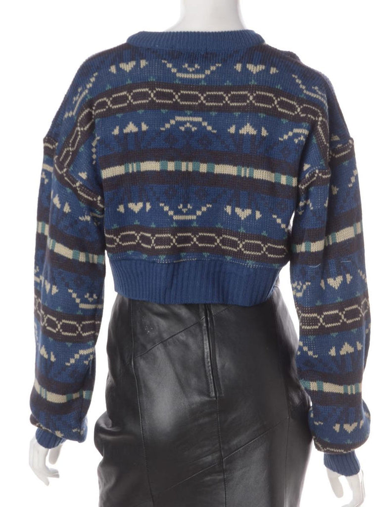 Beyond Retro Label Label Graphic Pattern Cropped Jumper