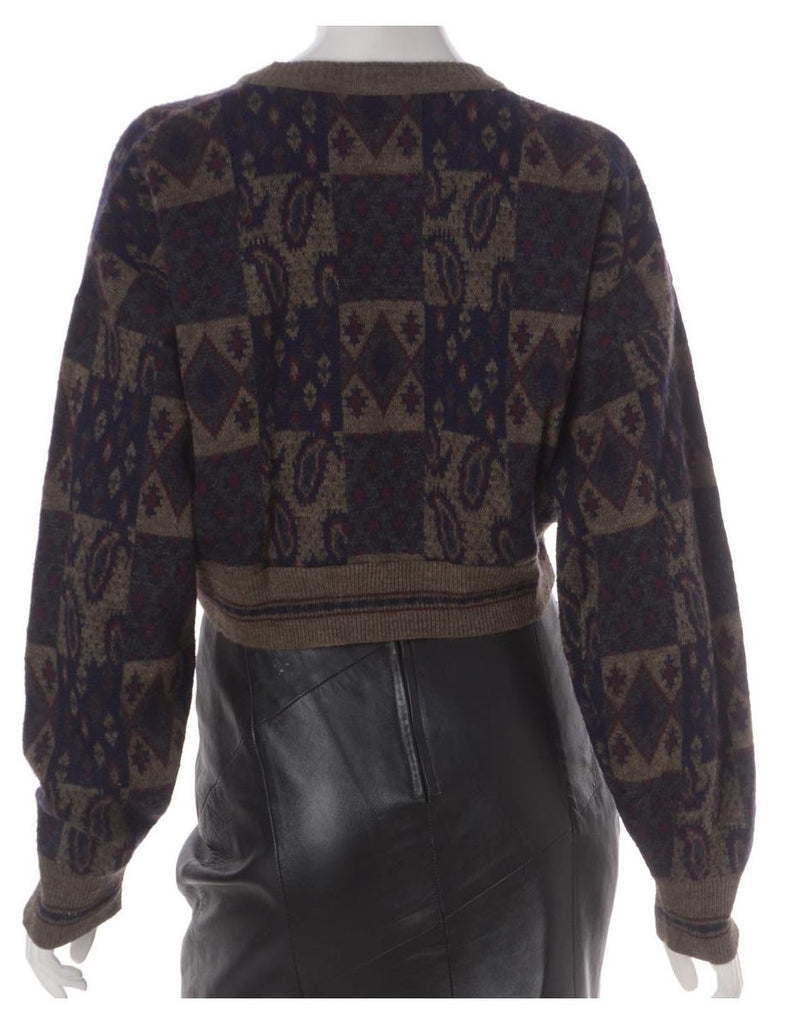 Beyond Retro Label Label Graphic Pattern Cropped Jumper