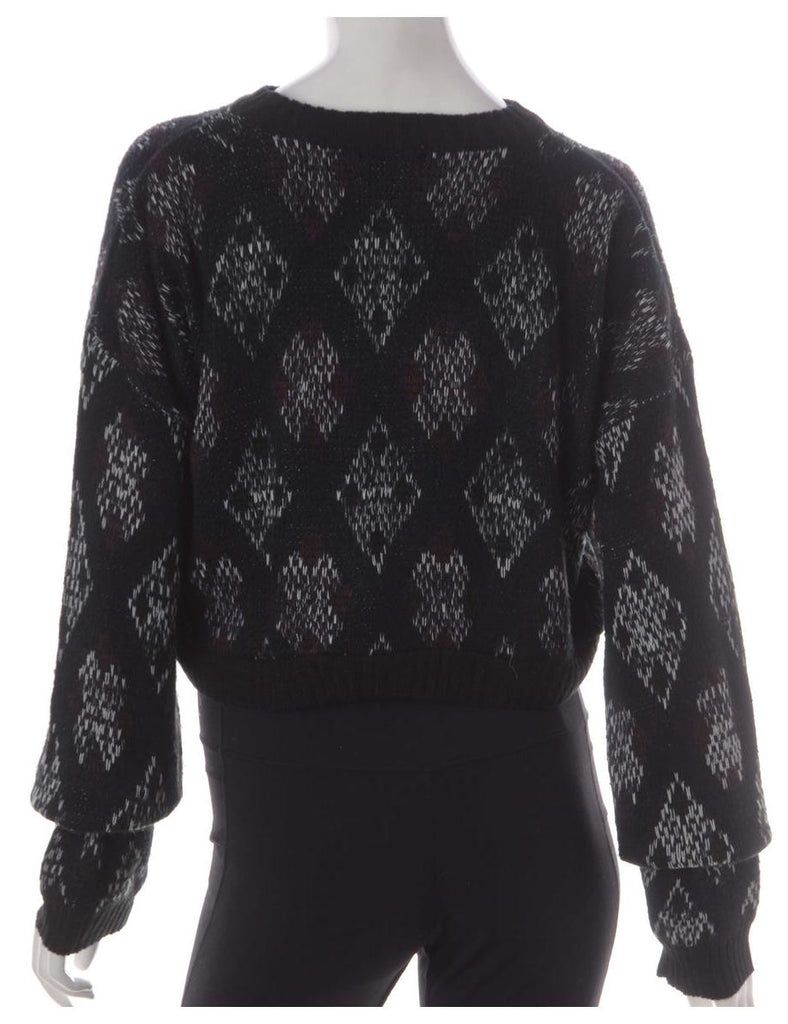 Beyond Retro Label Label Graphic Pattern Cropped Jumper