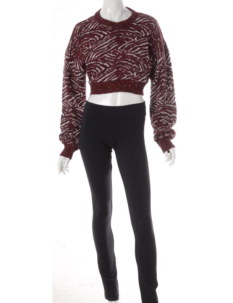 Beyond Retro Label Label Graphic Pattern Cropped Jumper