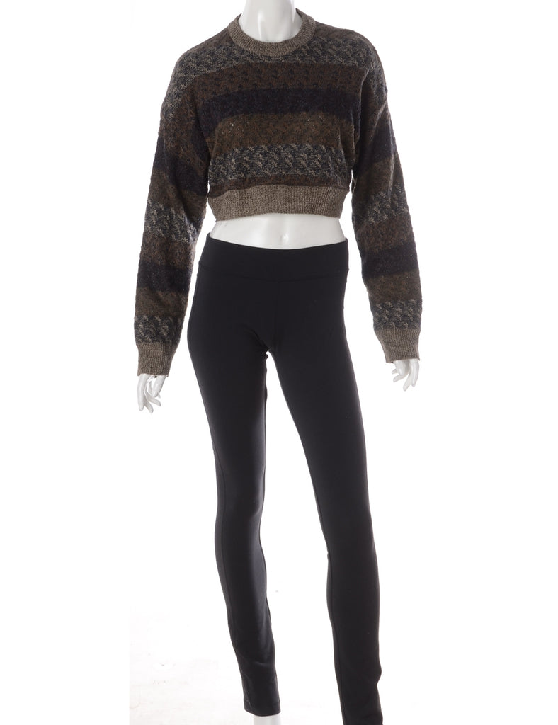 Beyond Retro Label Label Graphic Pattern Cropped Jumper