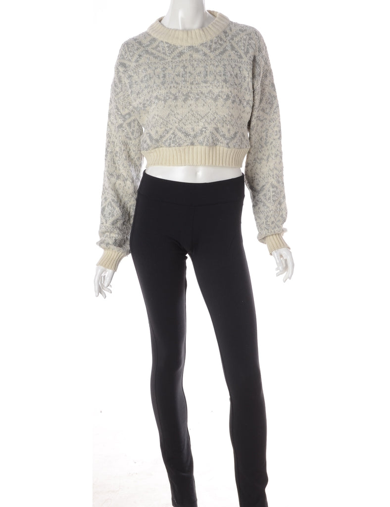 Beyond Retro Label Label Graphic Pattern Cropped Jumper