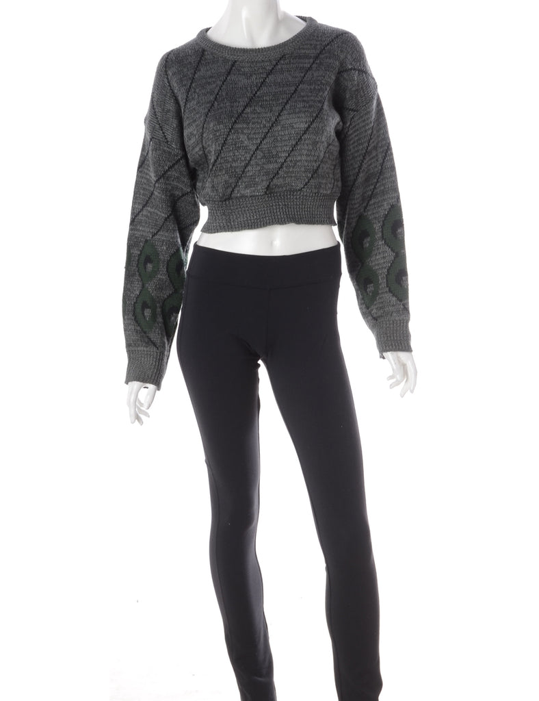 Beyond Retro Label Label Graphic Pattern Cropped Jumper