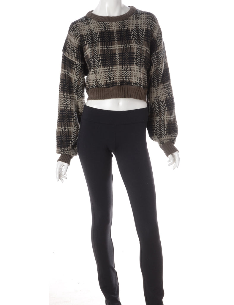 Beyond Retro Label Label Graphic Pattern Cropped Jumper