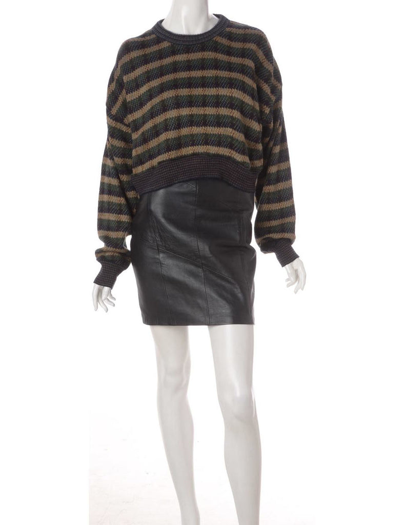 Beyond Retro Label Label Graphic Pattern Cropped Jumper