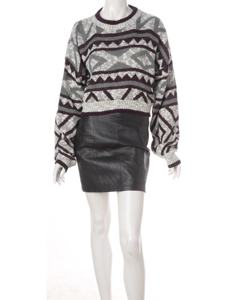 Beyond Retro Label Label Graphic Pattern Cropped Jumper