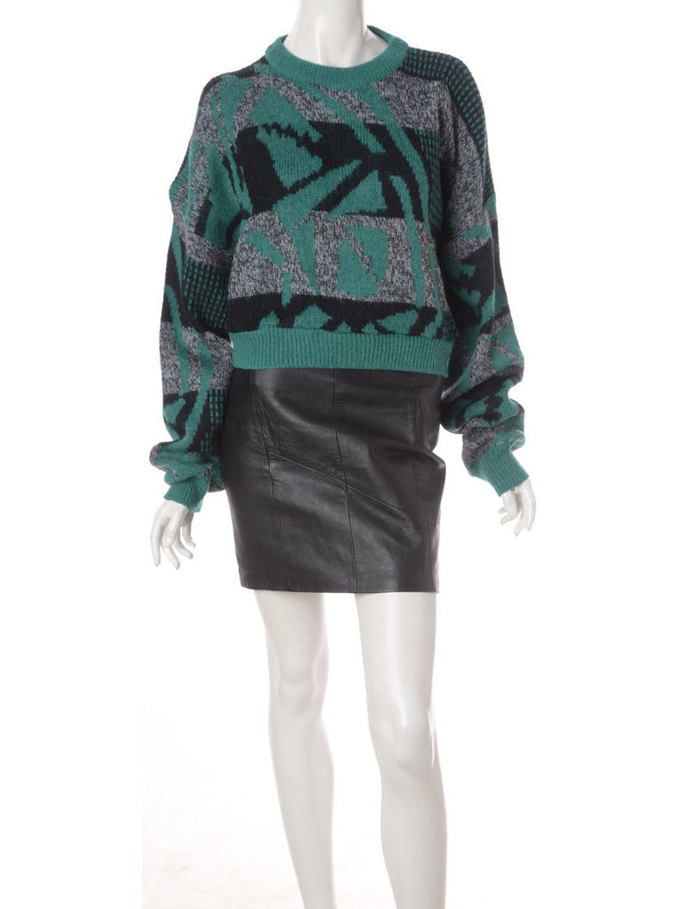Beyond Retro Label Label Graphic Pattern Cropped Jumper