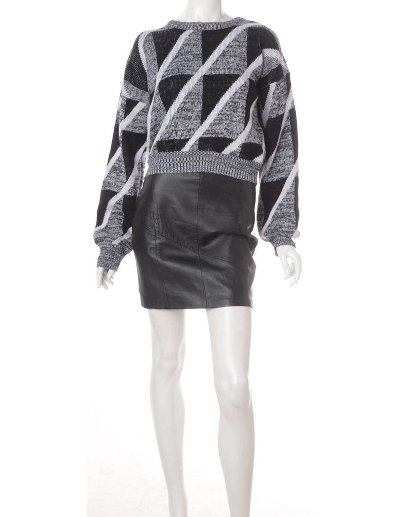 Beyond Retro Label Label Graphic Pattern Cropped Jumper