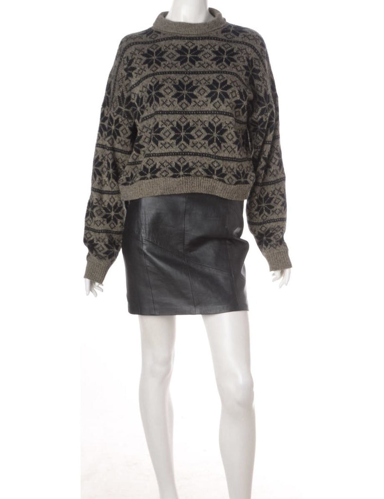 Beyond Retro Label Label Graphic Pattern Cropped Jumper