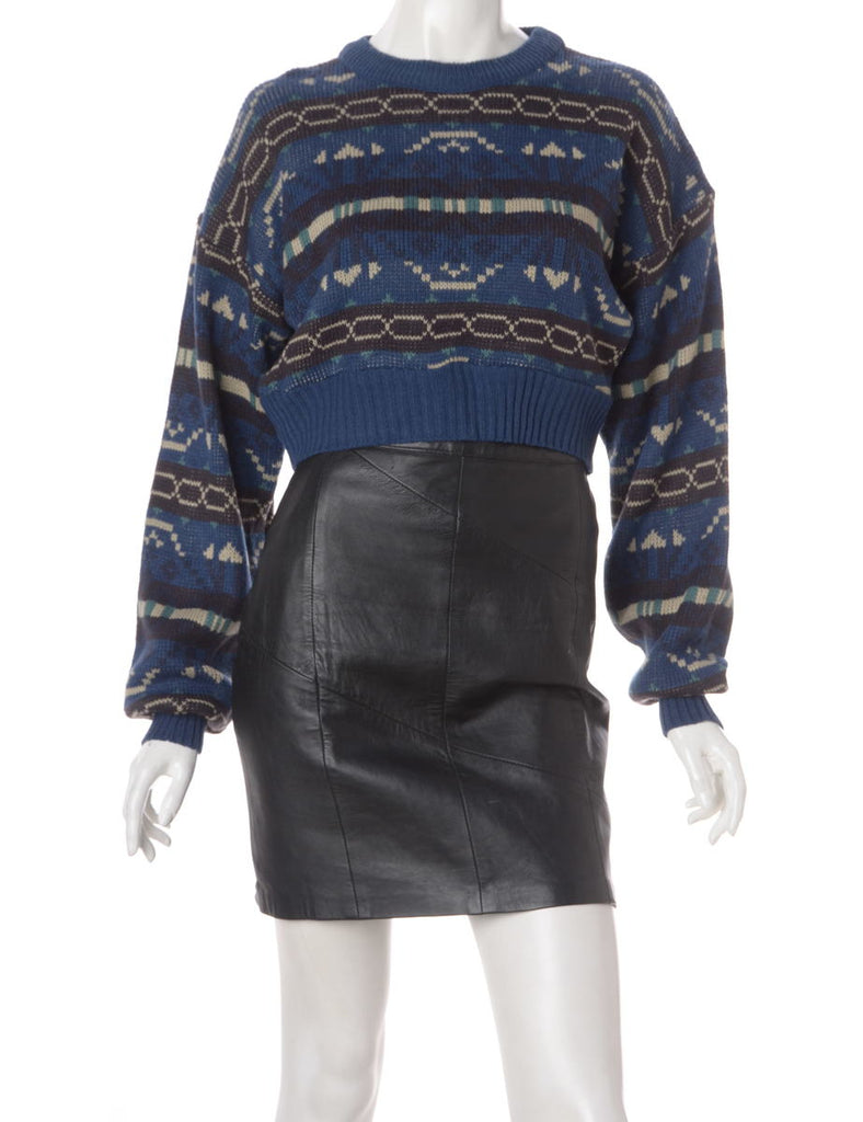 Beyond Retro Label Label Graphic Pattern Cropped Jumper