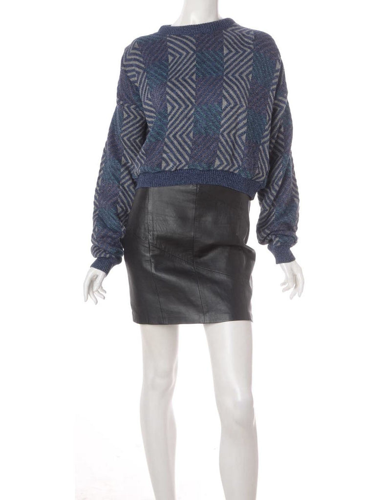 Beyond Retro Label Label Graphic Pattern Cropped Jumper