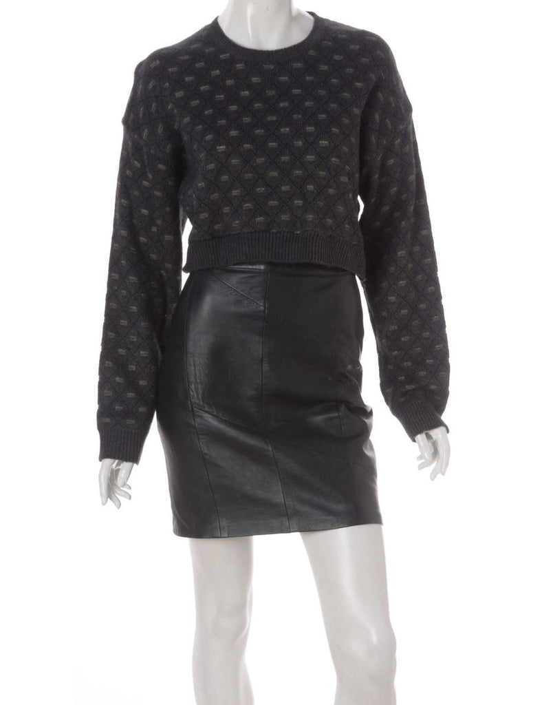 Beyond Retro Label Label Graphic Pattern Cropped Jumper