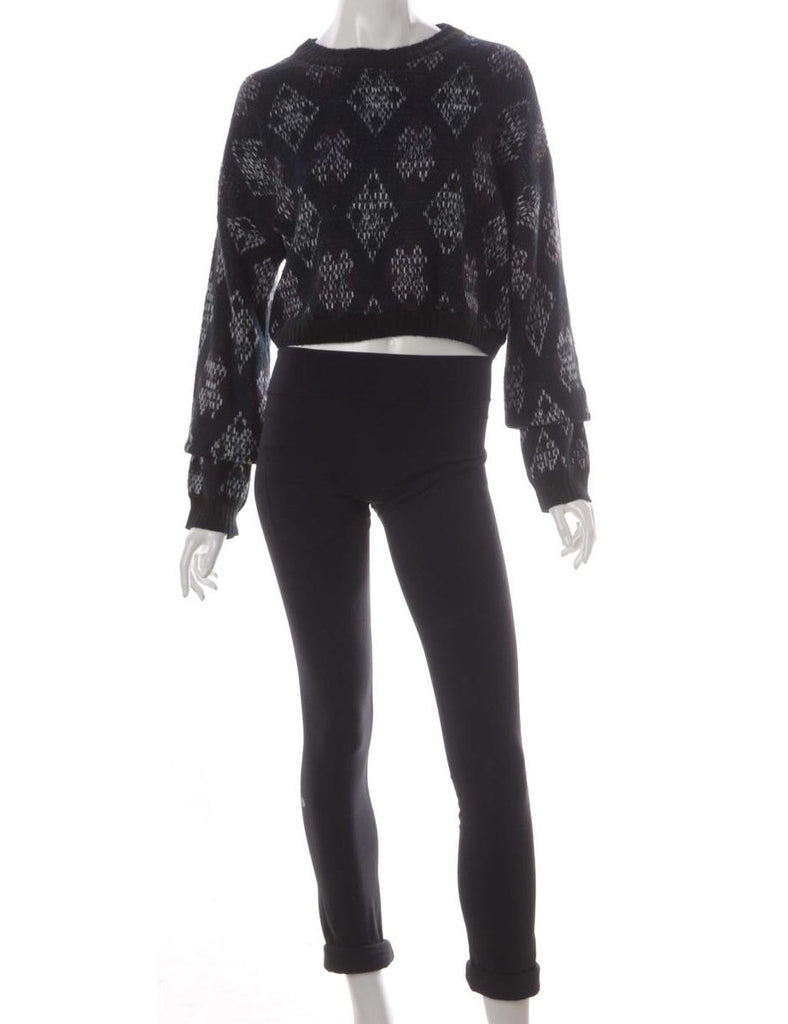 Beyond Retro Label Label Graphic Pattern Cropped Jumper