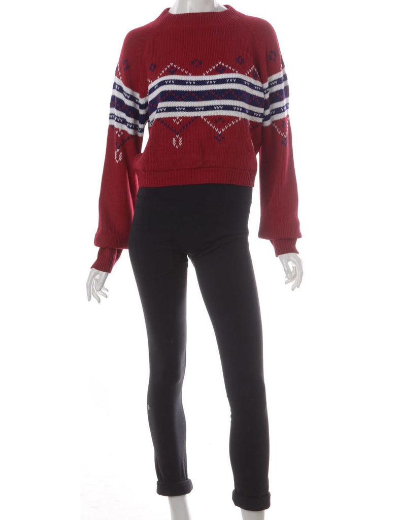 Beyond Retro Label Label Graphic Pattern Cropped Jumper