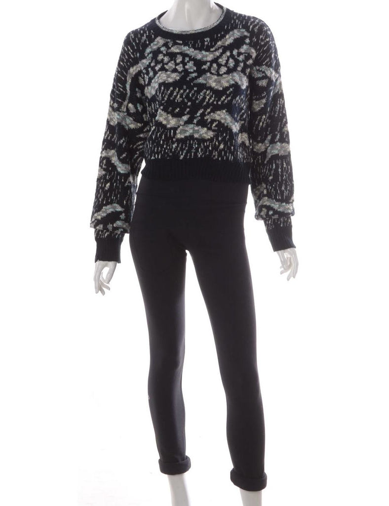 Beyond Retro Label Label Graphic Pattern Cropped Jumper