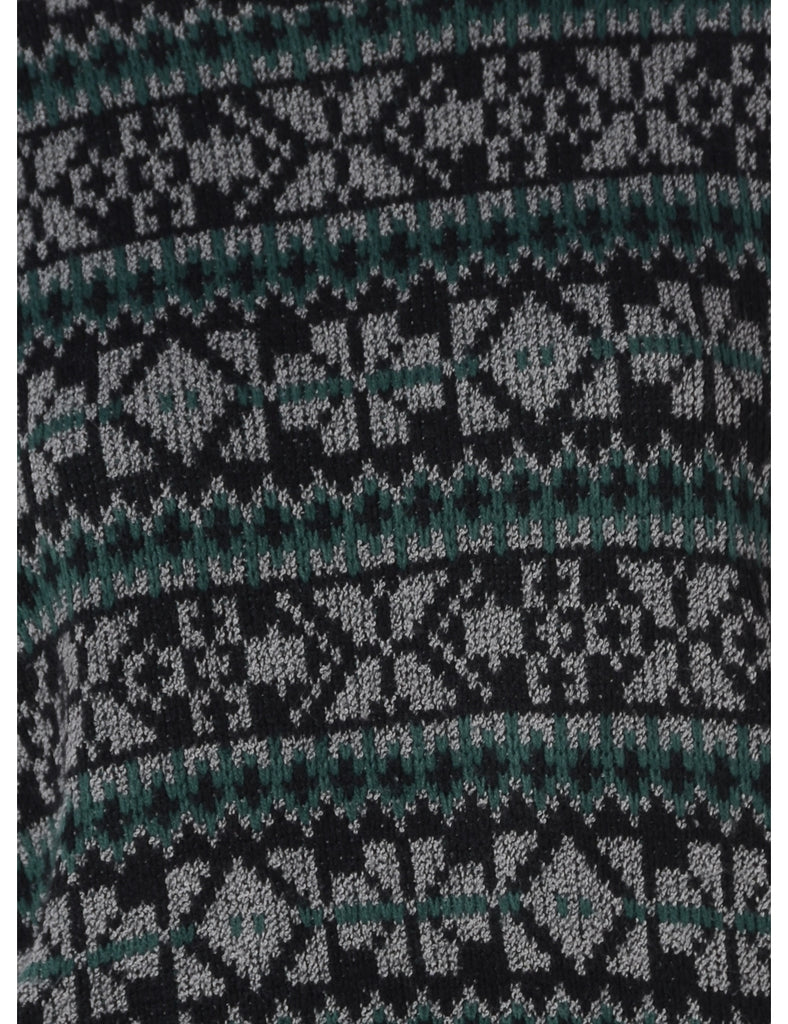 Label Graphic Pattern Cropped Jumper