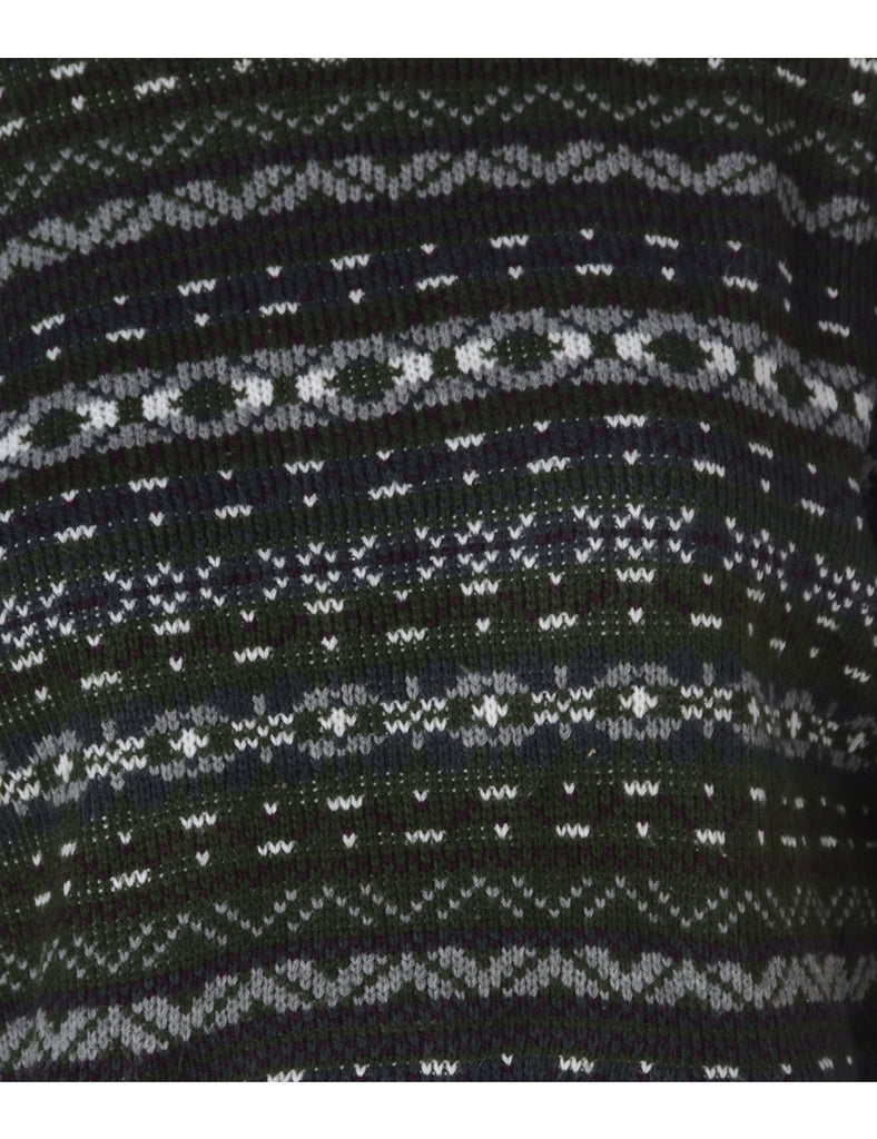 Label Graphic Pattern Cropped Jumper
