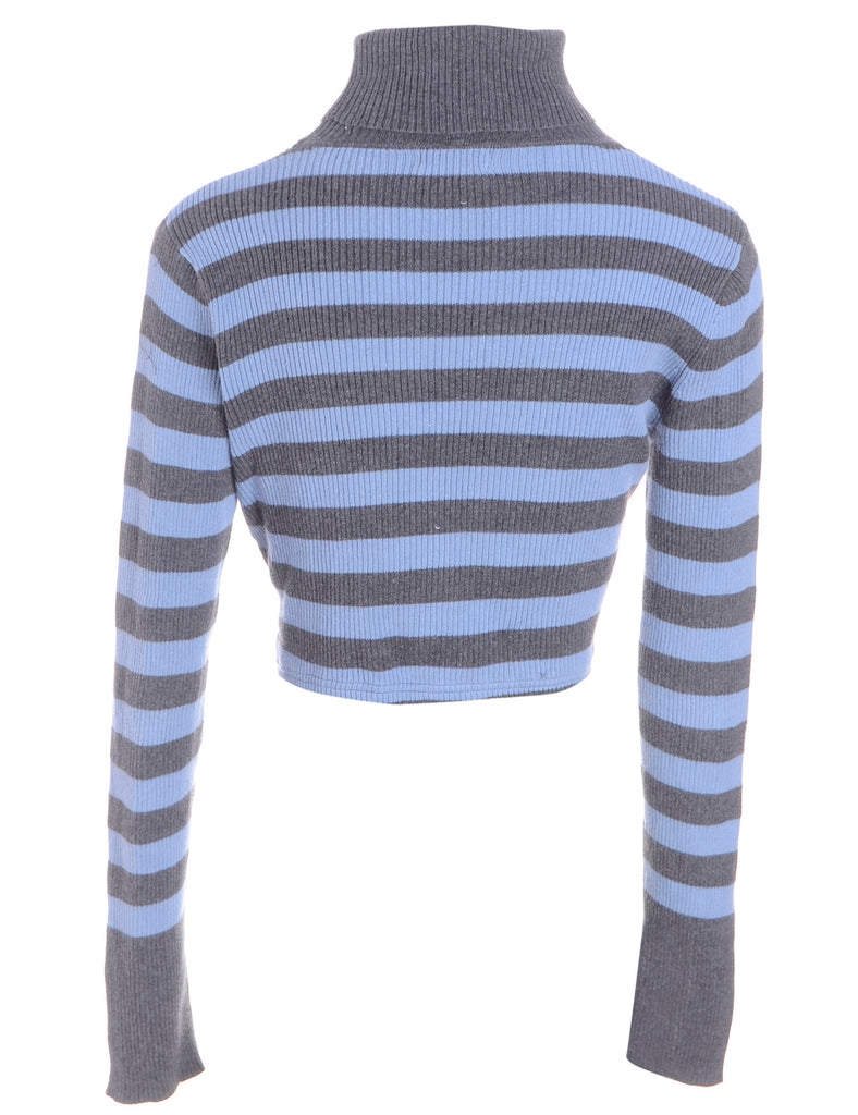 Beyond Retro Label Label Grey Cropped Ribbed Knit