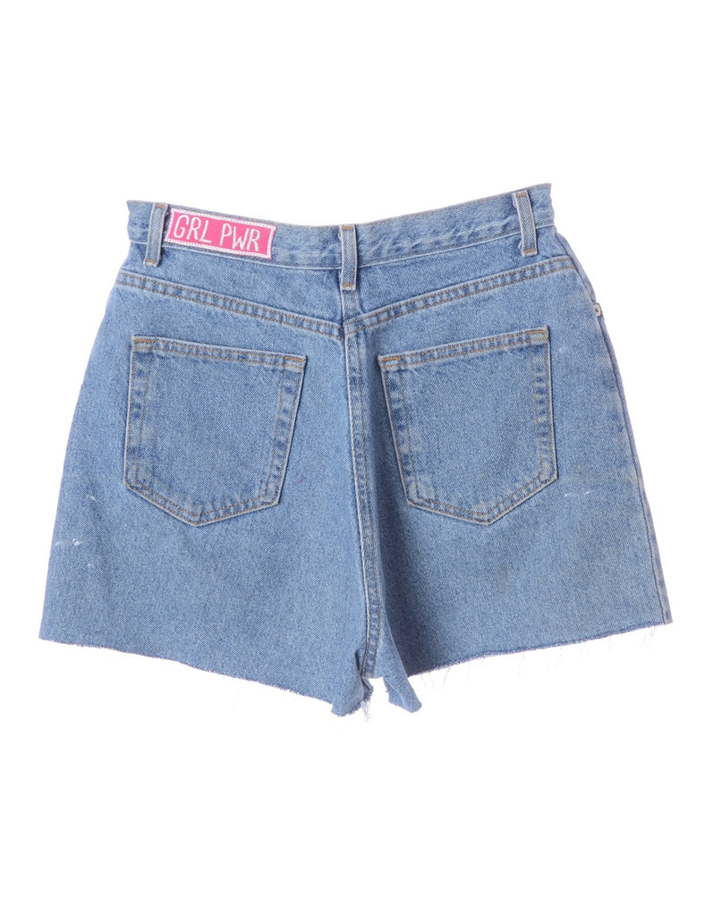 Beyond Retro Label Label GRL PWR Embroidered Denim Shorts