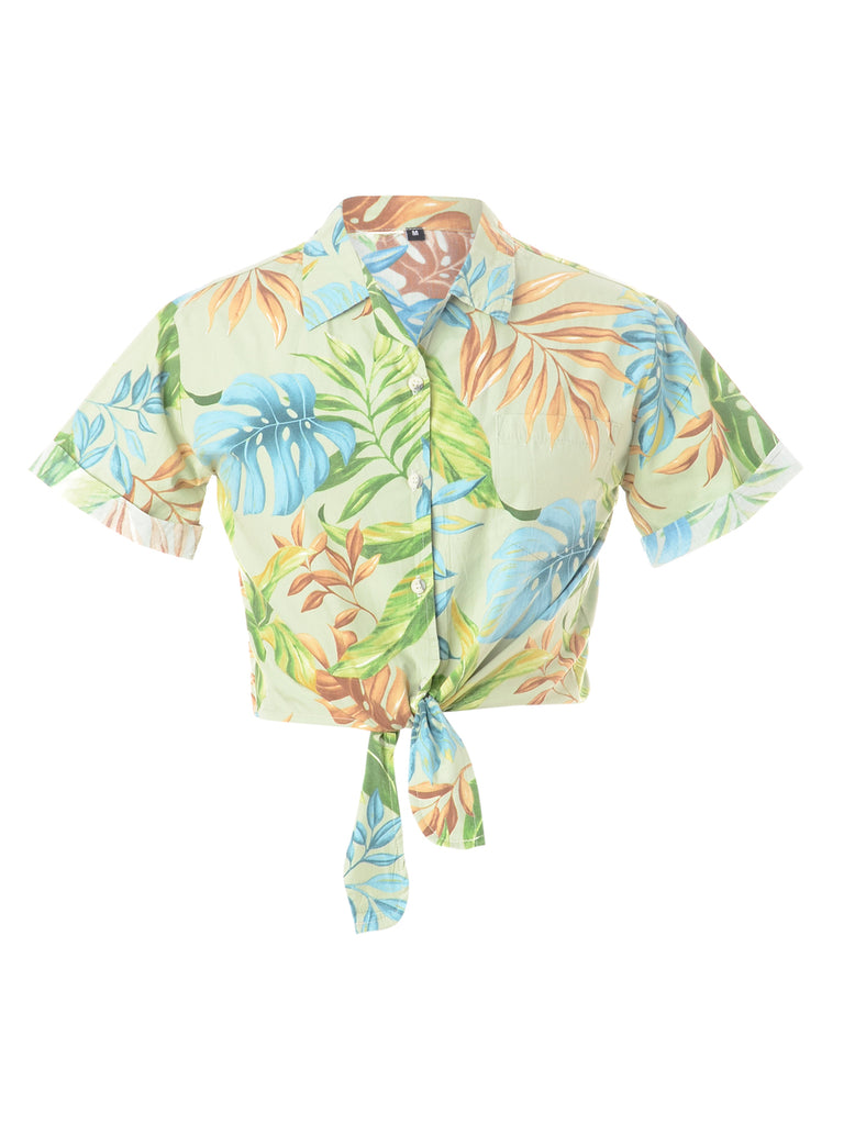 Beyond Retro Label Label Hawaiian Tie Front Shirt
