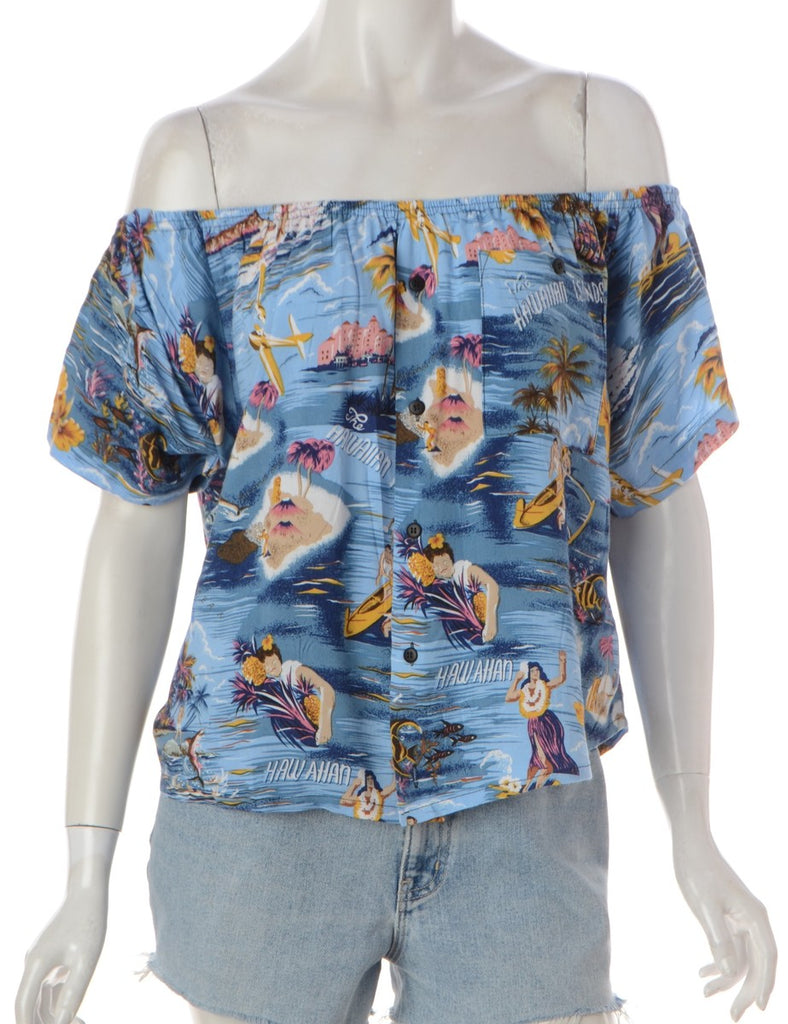 Beyond Retro Label Label Hayley Hawaiian Off The Shoulder Top