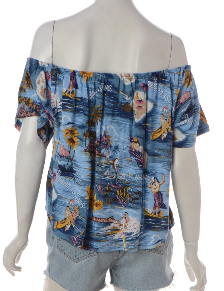 Beyond Retro Label Label Hayley Hawaiian Off The Shoulder Top