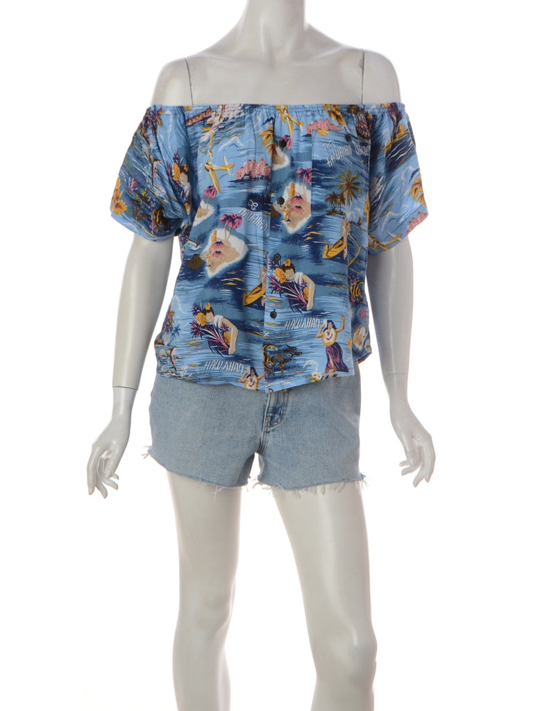 Beyond Retro Label Label Hayley Hawaiian Off The Shoulder Top