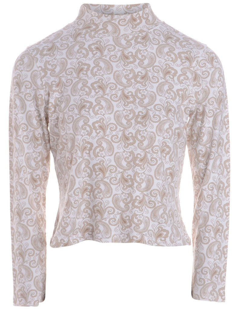 Beyond Retro Label Label High Neck Crop Jersey Top