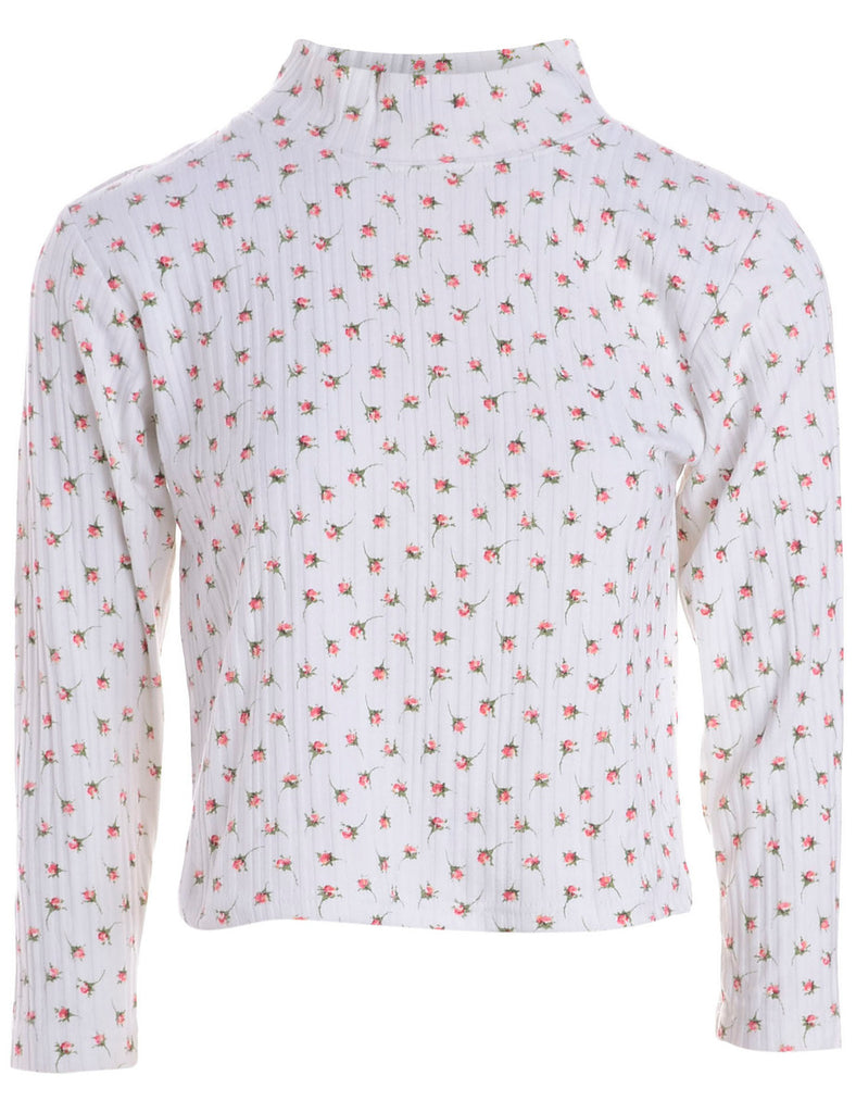 Beyond Retro Label Label High Neck Crop Jersey Top