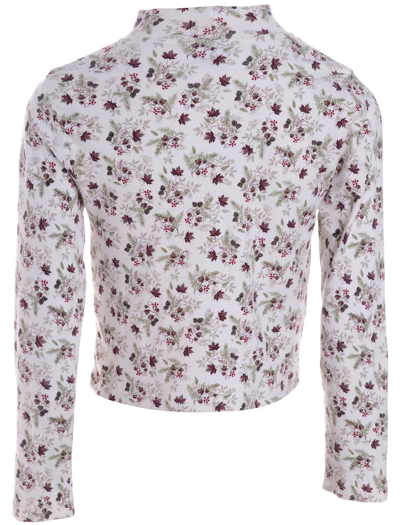 Beyond Retro Label Label High Neck Crop Jersey Top