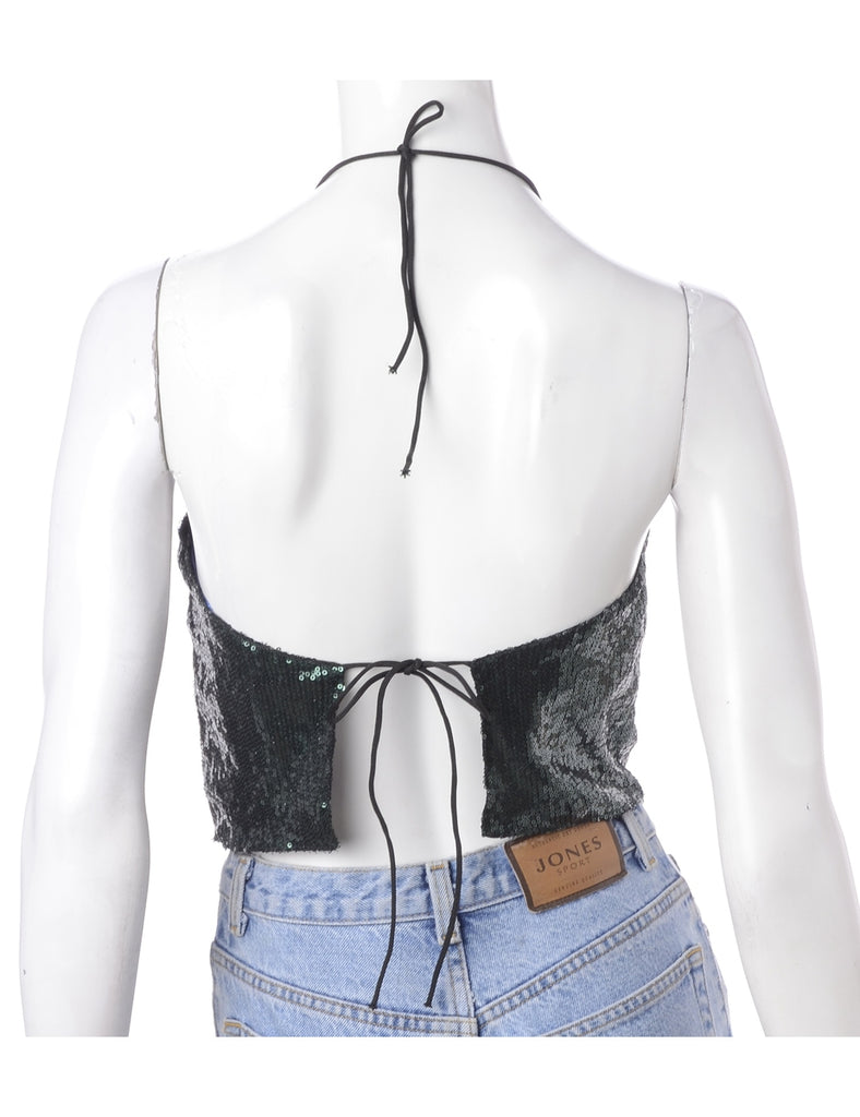 Beyond Retro Label Label Izzy Sequin Drape Top