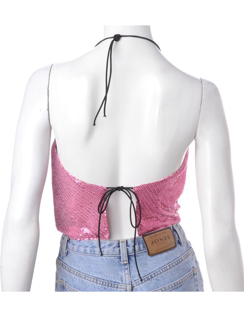 Beyond Retro Label Label Izzy Sequin Drape Top