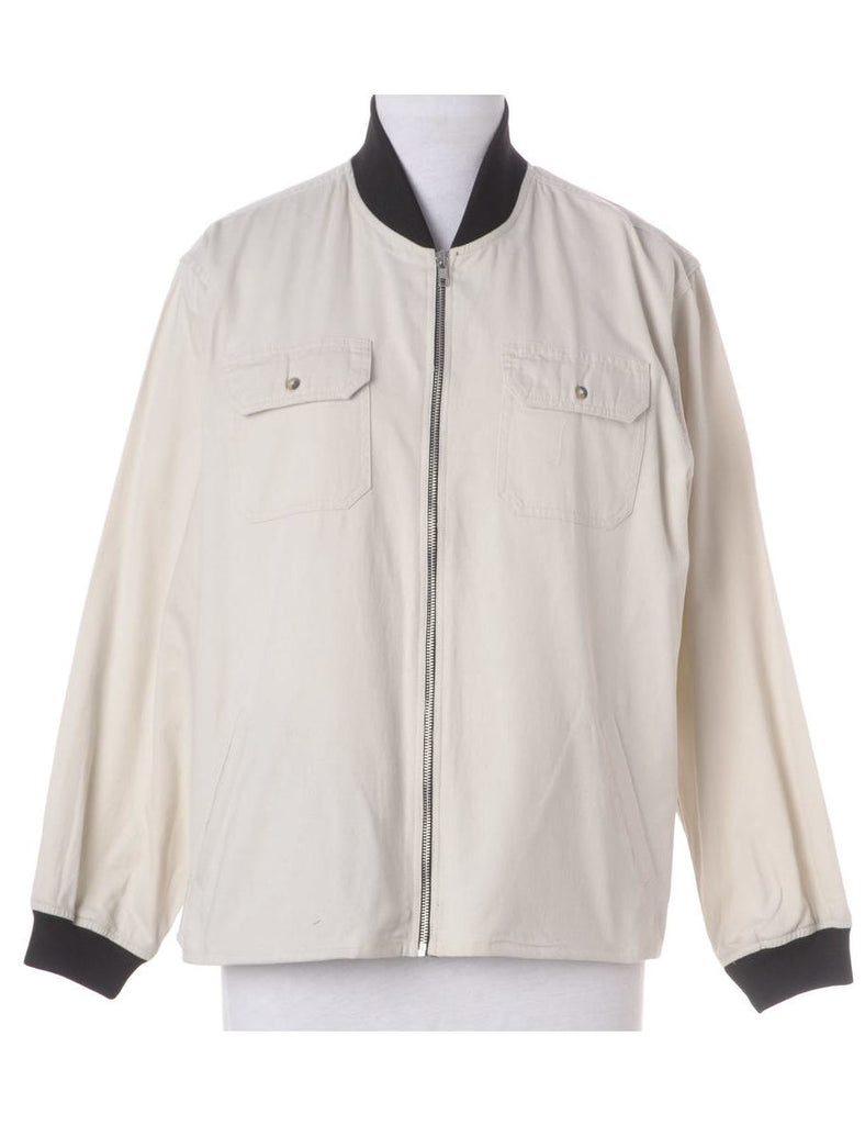Beyond Retro Label Label Jamie Branded Straight Hem Bomber Jacket