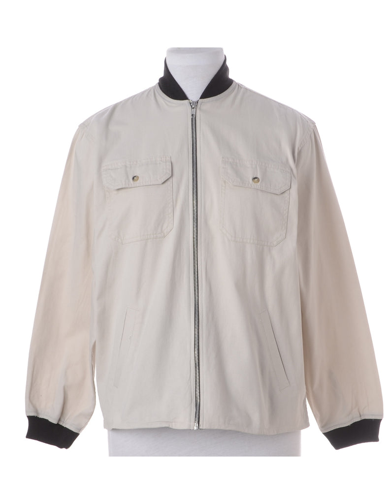 Beyond Retro Label Label Jamie Branded Straight Hem Bomber Jacket