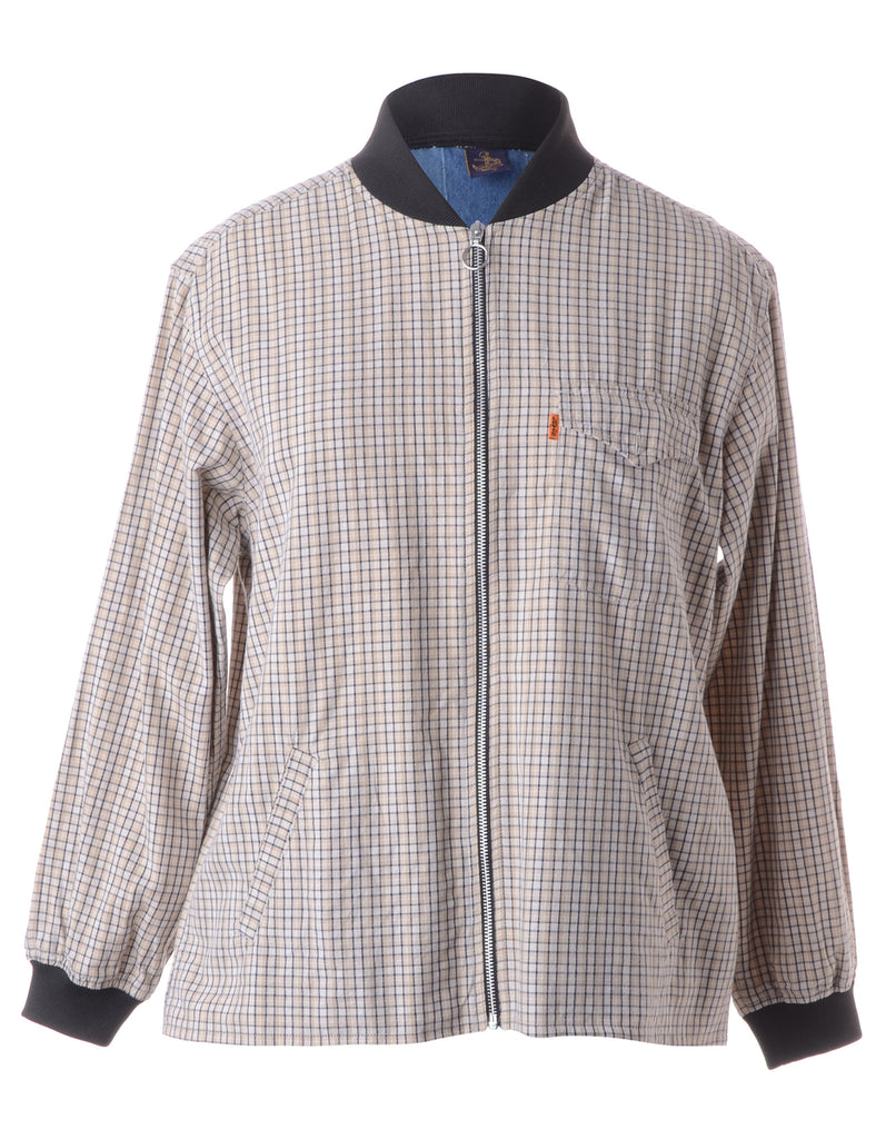Beyond Retro Label Label Jamie Branded Straight Hem Bomber Jacket