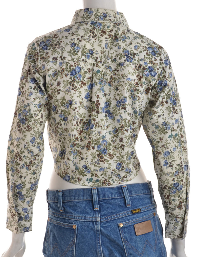 Beyond Retro Label Label Jessie Cropped Patterned Shirt With Tie Front