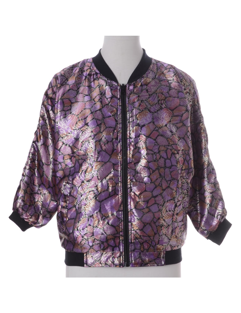 Beyond Retro Label Label Kay Bomber Patterned Jacket