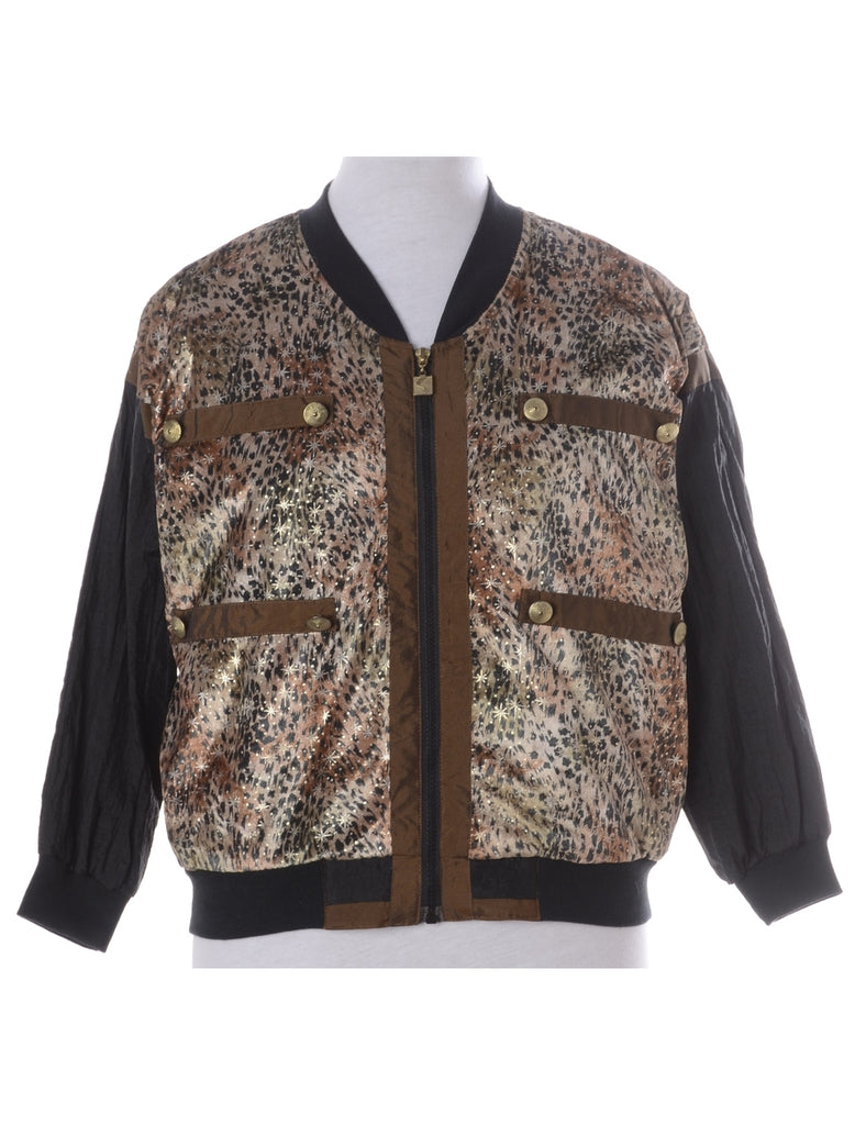 Beyond Retro Label Label Kay Bomber Patterned Jacket